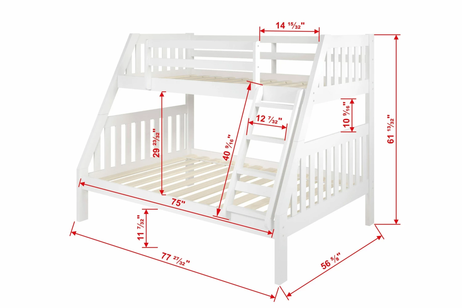 Twin/Full Mission Bunk Bed White 4 Twin/Full Mission Bunk Bed White - Image 2