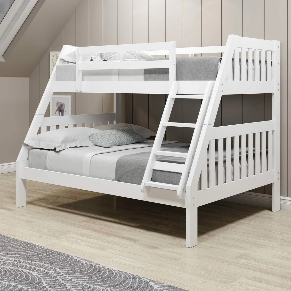 Twin/Full Mission Bunk Bed White 5 Twin/Full Mission Bunk Bed White - Image 3
