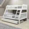 Twin/Full Mission Bunk Bed W/Twin Trundle Bed In White Finish -WALKER EDISON Shop DT 1018 3TFW 503 W