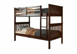 Twin/Twin Mission Bunk Bed With Trundle Bed Cappuccino Finish