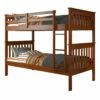 Twin/Twin Mission Bunk Bed With Trundle Bed In Light Espresso Finish -WALKER EDISON Shop DT 120 3 TTE 503 E