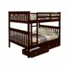 Full/Full Mission II Bunk Bed With Dual Underbed Drawers Dark Cappuccino Finish -WALKER EDISON Shop DT 123 3 FFCP 505 CP