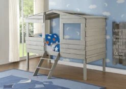 Twin Tree House Loft Rustic Grey 6 Twin Tree House Loft Rustic Grey -WALKER EDISON Shop DT 1380 TLRG 2