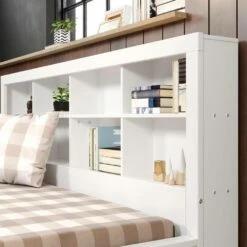 Full Bookcase Day Bed In White -WALKER EDISON Shop DT 1733 FW 1