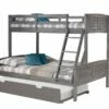 Twin/Full Louver Bunk Bed With Twin Trundle Bed In Antique Grey Finish -WALKER EDISON Shop DT 2012 TFAG 503 AG