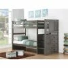 Twin/Twin Princeton Stairway Bunk Slate Grey 2 Twin/Twin Princeton Stairway Bunk Slate Grey -WALKER EDISON Shop DT 2204 TTSG