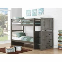 Twin/Twin Princeton Stairway Bunk Slate Grey