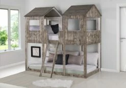 T/T Tower Bunkbed Rustic Dirty White -WALKER EDISON Shop DT 3225 TTRDW 2
