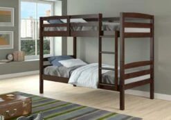 Twin/Twin Bunk Bed Cappuccino 7 Twin/Twin Bunk Bed Cappuccino -WALKER EDISON Shop DT 4100 CP 2