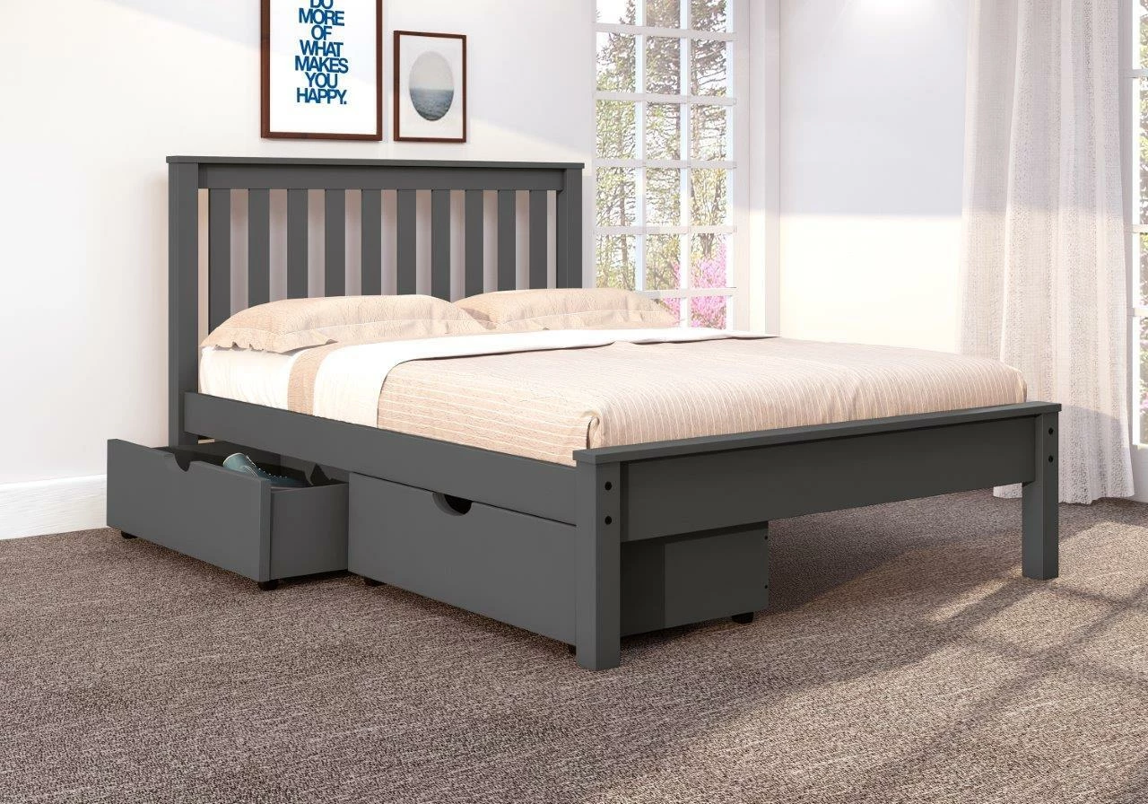 Full Contempo Bed With Dual Under Bed Drawers In Dark Grey Finish 3 Full Contempo Bed With Dual Under Bed Drawers In Dark Grey Finish