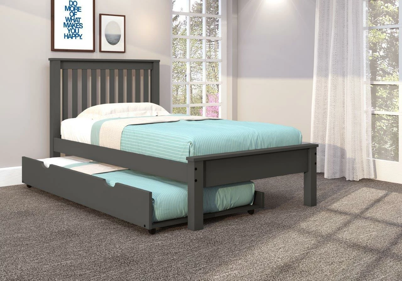 Twin Contempo Bed With Trundle Bed In Dark Grey Finish 3 Twin Contempo Bed With Trundle Bed In Dark Grey Finish