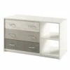 3 Drawer Chest/Shelf Grey White -WALKER EDISON Shop DT 5000 BGW