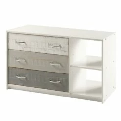 3 Drawer Chest/Shelf Grey White