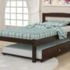 Twin Econo Bed With Trundle Bed Dark Cappuccino Finish