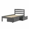 Twin Econo Bed With Dual Under Bed Drawer Dark Grey Finish -WALKER EDISON Shop DT 575 TDG 505 DG