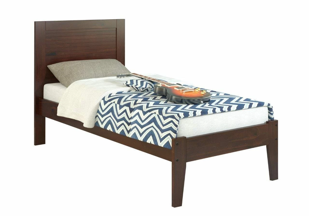 Twin Econo Bed W/Solid Headboard Cappuccino 3 Twin Econo Bed W/Solid Headboard Cappuccino