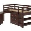 Low Loft Bed Cappuccino -WALKER EDISON Shop DT 760 TCP