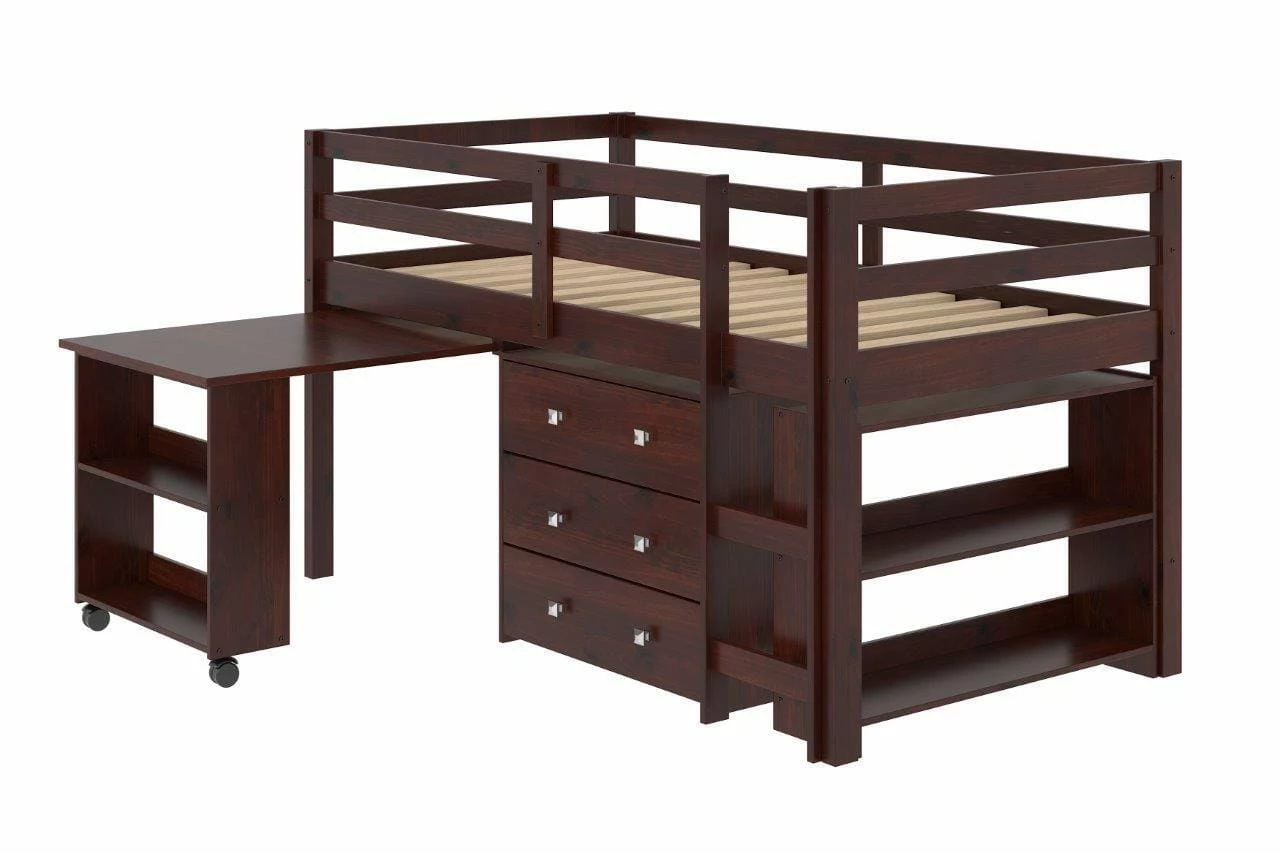Low Loft Bed Cappuccino 3 Low Loft Bed Cappuccino