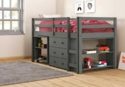 Low Loft Bed Dark Grey -WALKER EDISON Shop DT 760 TDG 2