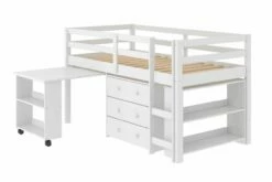 Low Loft Bed White