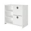 Circles Low Loft 2 Drawer Shelf With Shelves White -WALKER EDISON Shop DT 780C TW