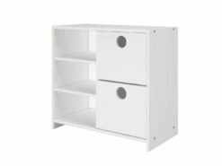 Circles Low Loft 2 Drawer Shelf With Shelves White