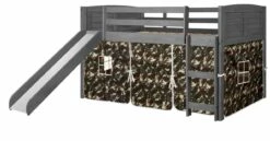 Twin Louver Low Loft W/Slide & Camo Tent Kit In Antique Grey Finish 6 Twin Louver Low Loft W/Slide & Camo Tent Kit In Antique Grey Finish -WALKER EDISON Shop DT 790 AAG 750C TC 785 AG 1