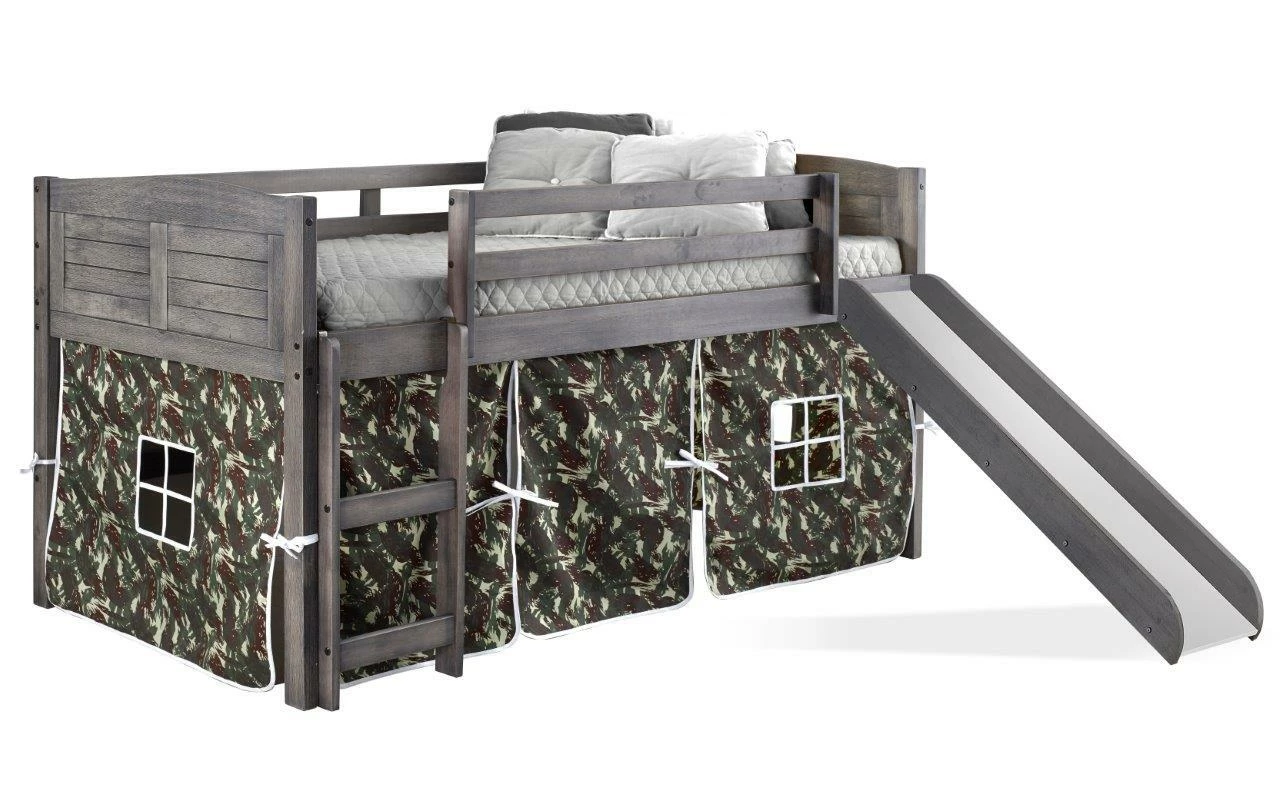 Twin Louver Low Loft W/Slide & Camo Tent Kit In Antique Grey Finish 3 Twin Louver Low Loft W/Slide & Camo Tent Kit In Antique Grey Finish