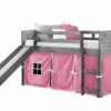 Twin Louver Low Loft W/Slide & Pink Tent Kit In Antique Grey Finish 1 Twin Louver Low Loft W/Slide & Pink Tent Kit In Antique Grey Finish -WALKER EDISON Shop DT 790 AAG 750C TP 785 AG