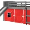 Twin Louver Low Loft W/Slide & Red Tent Kit In Antique Grey Finish -WALKER EDISON Shop DT 790 AAG 750C TR 785 AG