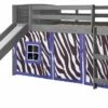 Twin Louver Low Loft W/Slide & Zebra Tent Kit In Antique Grey Finish