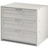 Louver Low Loft 3 Drawer Chest White -WALKER EDISON Shop DT 790 BW