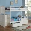 Arch Mission Stairway Bunkbed With Dual Under Bed Drawers White Finish 2 Arch Mission Stairway Bunkbed With Dual Under Bed Drawers White Finish -WALKER EDISON Shop DT 840 TTW 505 W