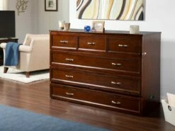 Deerfield Murphy Bed (Chest Bed) Antique Walnut