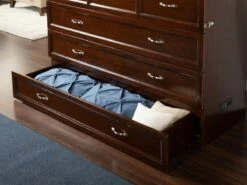 Deerfield Murphy Bed (Chest Bed) Antique Walnut -WALKER EDISON Shop Deerfield Brown 003