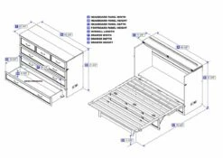 Deerfield Murphy Bed (Chest Bed) White -WALKER EDISON Shop Deerfield Dimensions 1