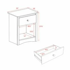 Fremont 1 Drawer Tall Nightstand -WALKER EDISON Shop EDC 2401 5