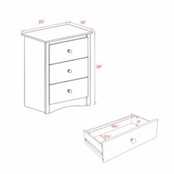 Fremont 3 Drawer Tall Nightstand -WALKER EDISON Shop EDC 2403 5