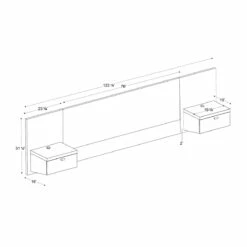 Series 9 Designer Floating King Headboard With Nightstands -WALKER EDISON Shop EHHK 0520 2K dim