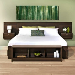 Series 9 Designer Floating King Headboard With Nightstands -WALKER EDISON Shop EHHK 0520 2K main