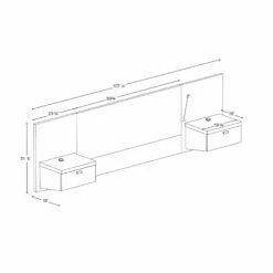 Series 9 Designer Floating Queen Headboard With Nightstands 25 Series 9 Designer Floating Queen Headboard With Nightstands -WALKER EDISON Shop EHHQ 0520 2K dim