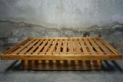 Elate Platform Storage King Bed - Teak Wood/Natural Finish -WALKER EDISON Shop FTS BDPLTTN K 2