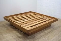 Elate Platform Storage King Bed - Teak Wood/Natural Finish
