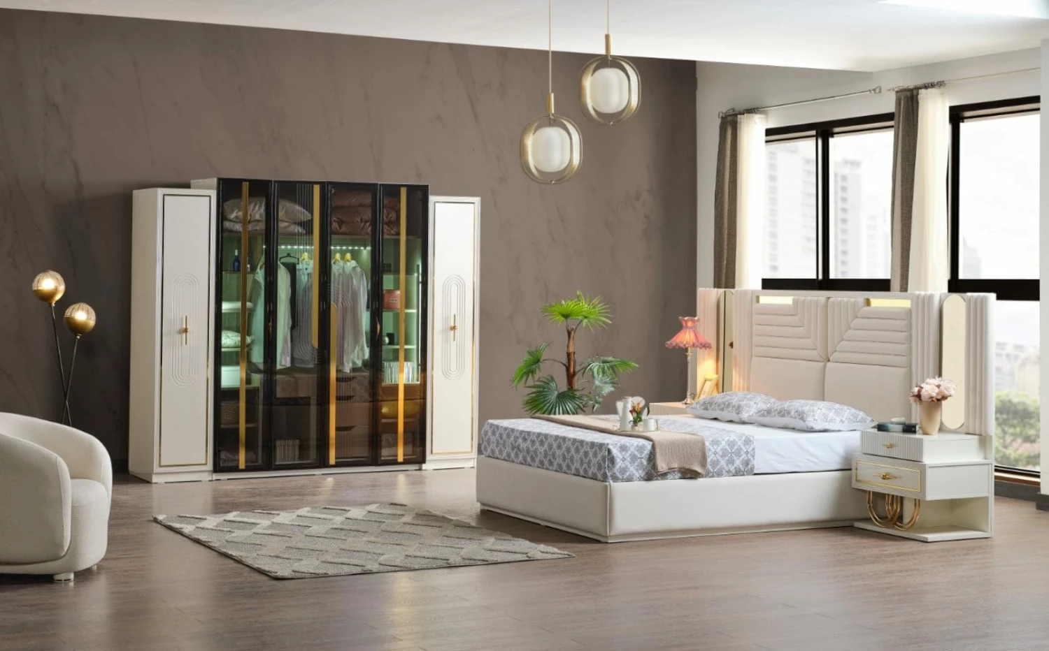 Marsel King Headboard, Cream 3 Marsel King Headboard, Cream