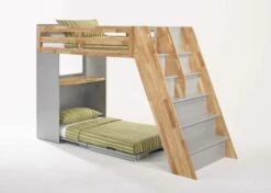 Galaxy Twin Loft Bunk Natural (Dual-Tone) -WALKER EDISON Shop Galaxy Loft Natural Light Gray 2