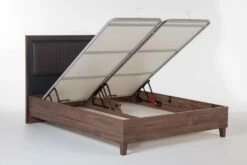 Alegro Light Walnut Queen Storage Bed W/Headboard -WALKER EDISON Shop IS 20 ALE QUEEN STORAGE BED 2