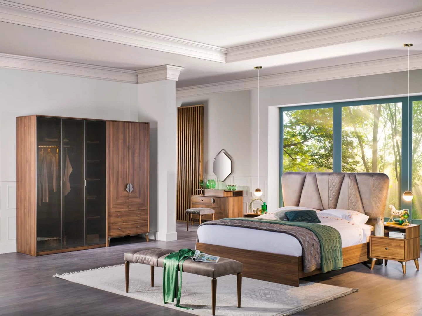 Loren Walnut Nightstand (Left) 4 Loren Walnut Nightstand (Left) - Image 2