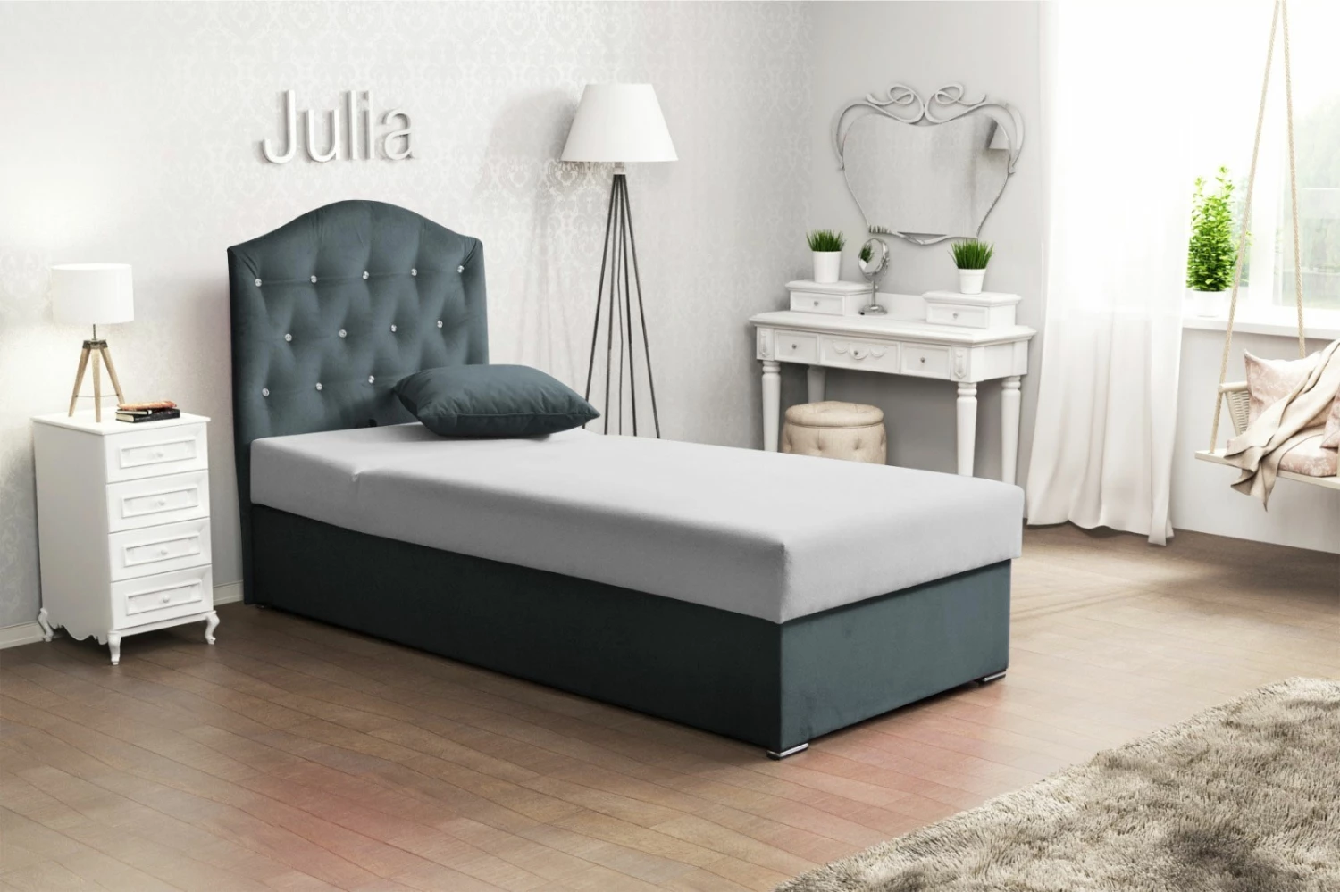 Julia Lift-Up Storage Bed Gray 3 Julia Lift-Up Storage Bed Gray
