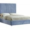 Candace Sky Blue Velvet Bed 1 Candace Sky Blue Velvet Bed -WALKER EDISON Shop MF CANDACE SKB Q QB