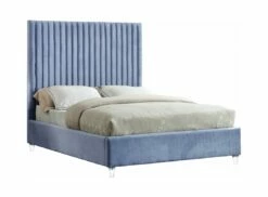 Candace Sky Blue Velvet Bed